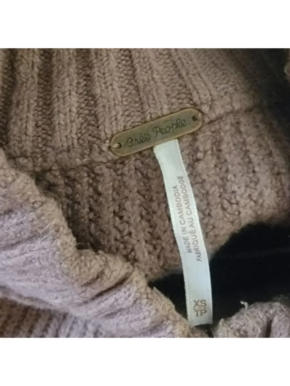 NEW Free People Sunbeam Oversized Turtleneck Knit Sweater Cottagecore Womens XS